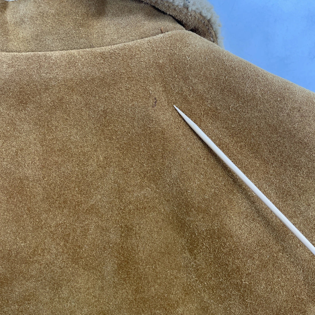 Leather Suede Work Jacket Size XL Sherpa Lined Brown