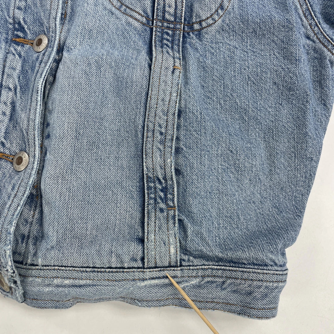 Vintage Banana Republic Denim Trucker Jacket Size Medium Plaid Lined