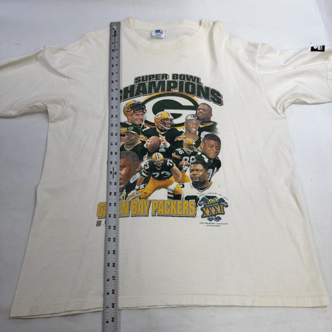 Vintage Green Bay Packers Super Bowl XXXI Champs Starter T-Shirt Large 90s NFL