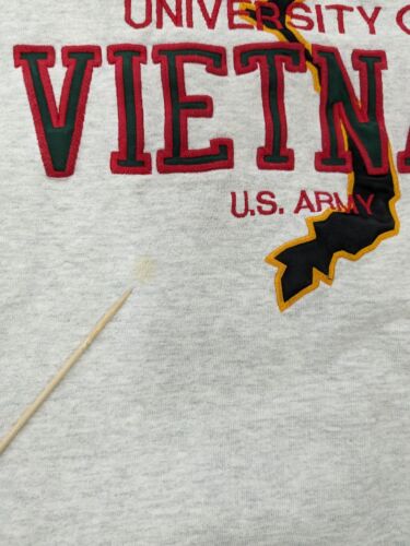 Vintage University Of Vietnam US Army Sweatshirt Crewneck Size XL Gray