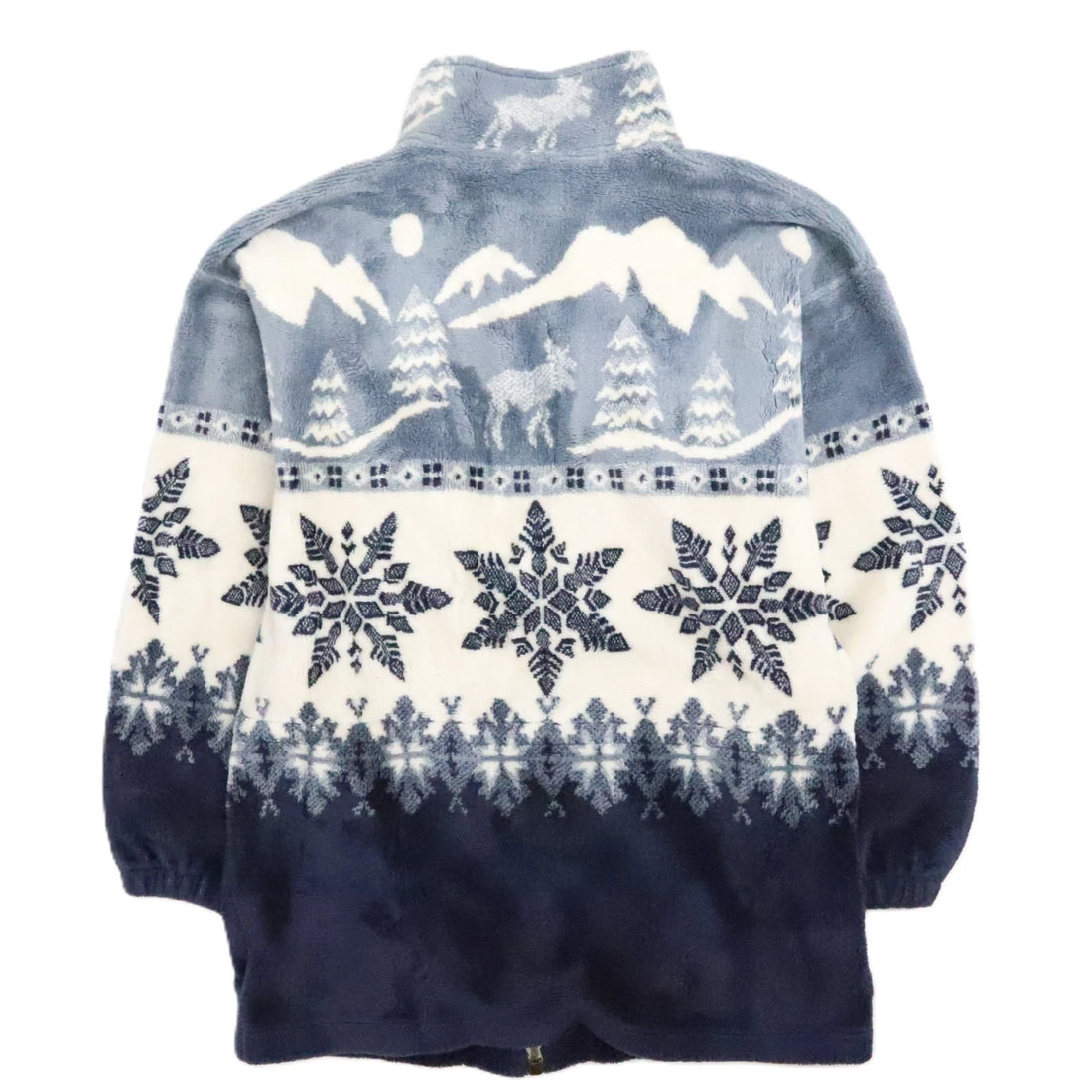 Vintage Northwest Express Snowflake Winter Fleece Jacket Small All Over Print
