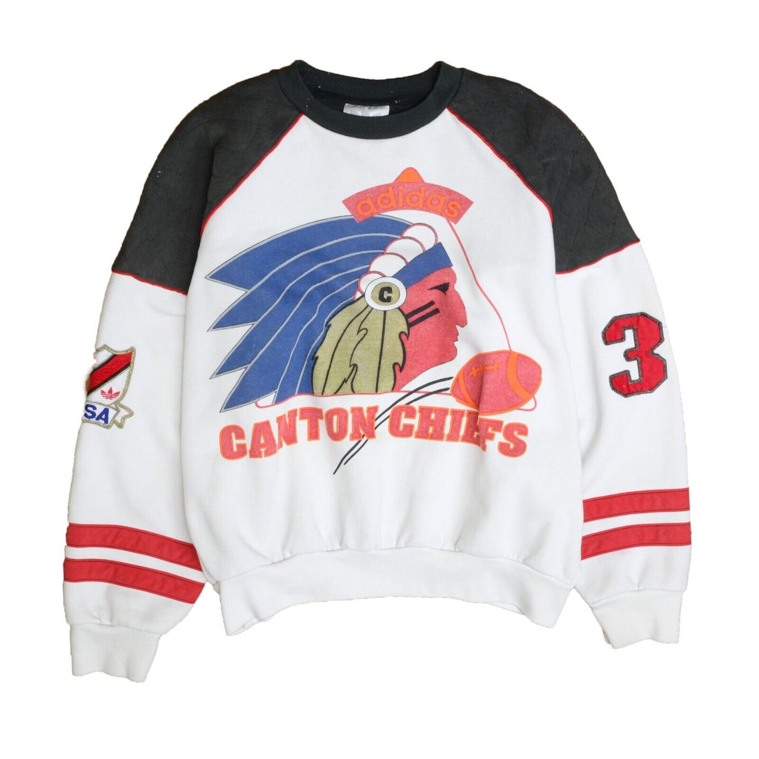 Vintage Canton Chiefs Adidas Sweatshirt Crewneck Size Medium 80s
