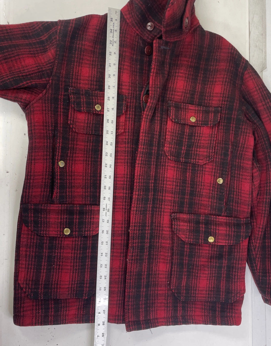 Vintage Woolrich Wool Mackinaw Hunting Coat Jacket Size 38 Plaid