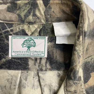 Vintage Mossy Oak Camo Button Up Shirt Size XL