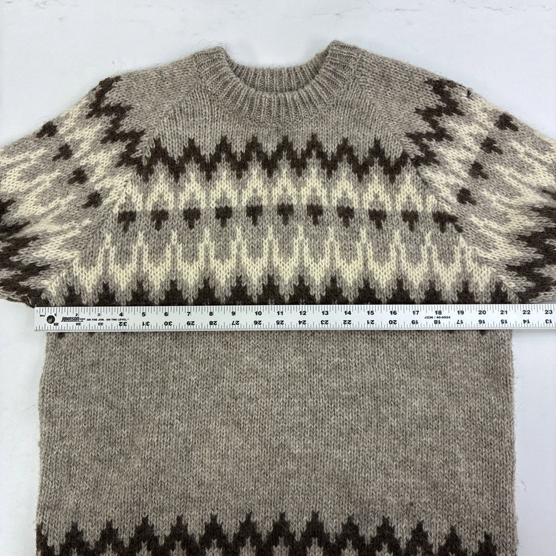 Vintage Wool Knit Fair Isle Crewneck Sweater Size Medium