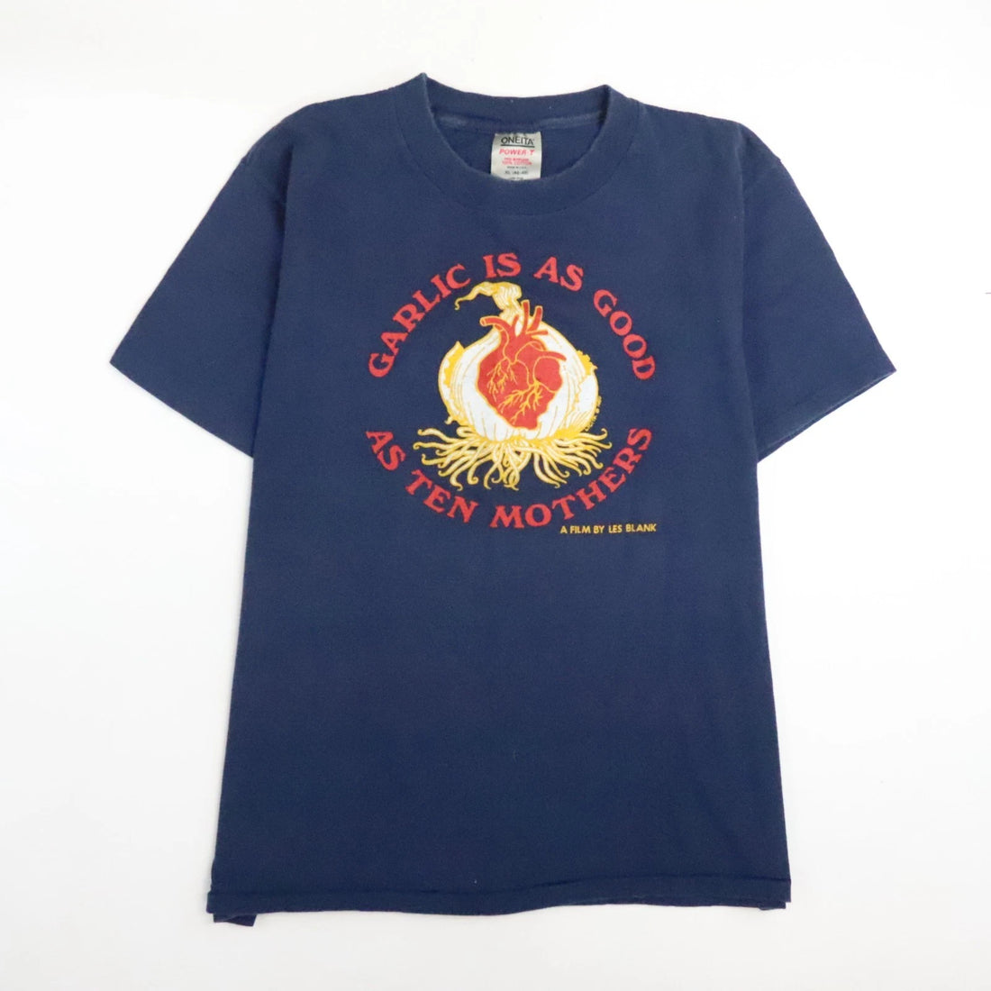 Vintage Garlic Is As Good As Ten Mothers Les Blank T-Shirt Size XL Movie Doc