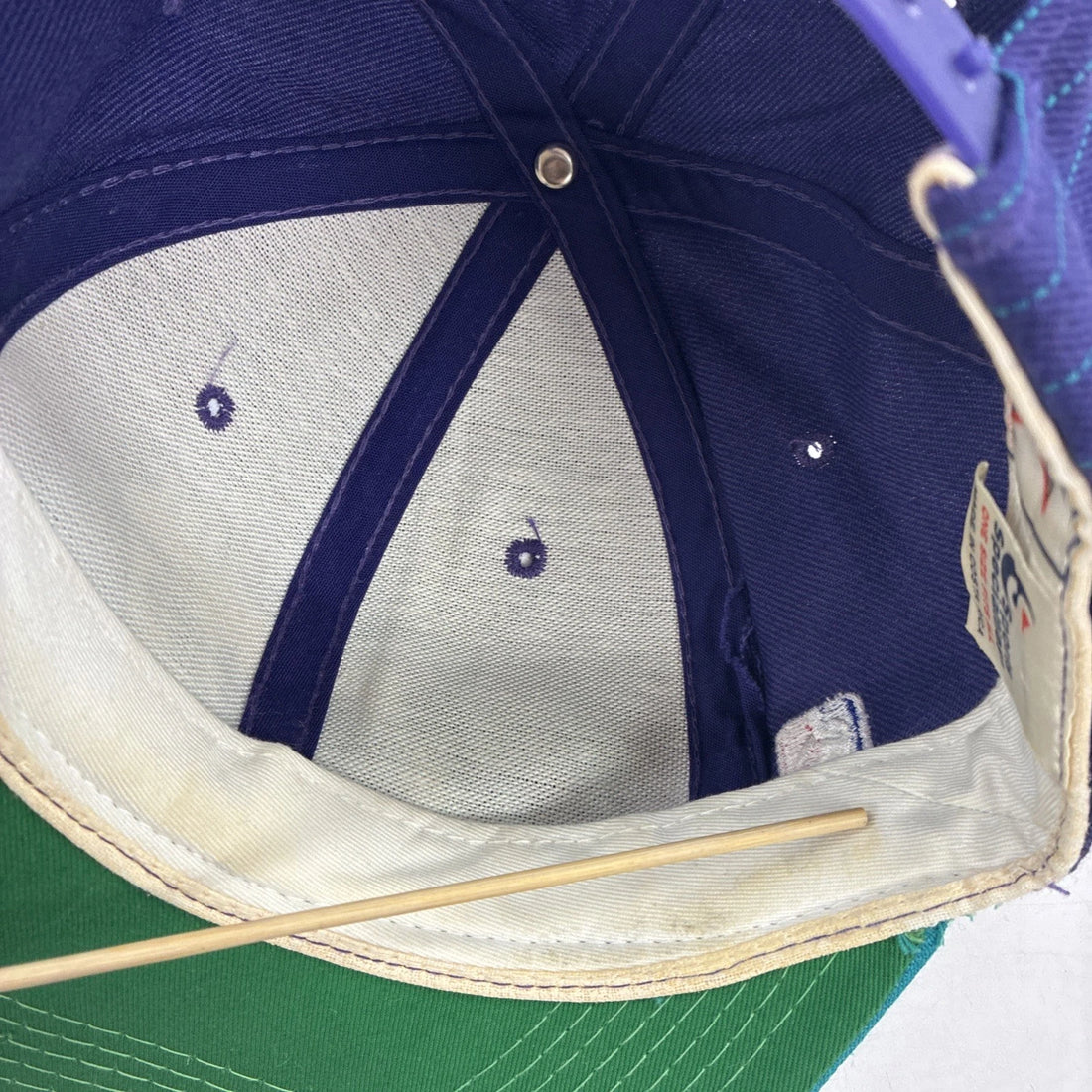 Vintage Charlotte Hornets Script Sports Specialties Pinstripe Snapback Hat NBA