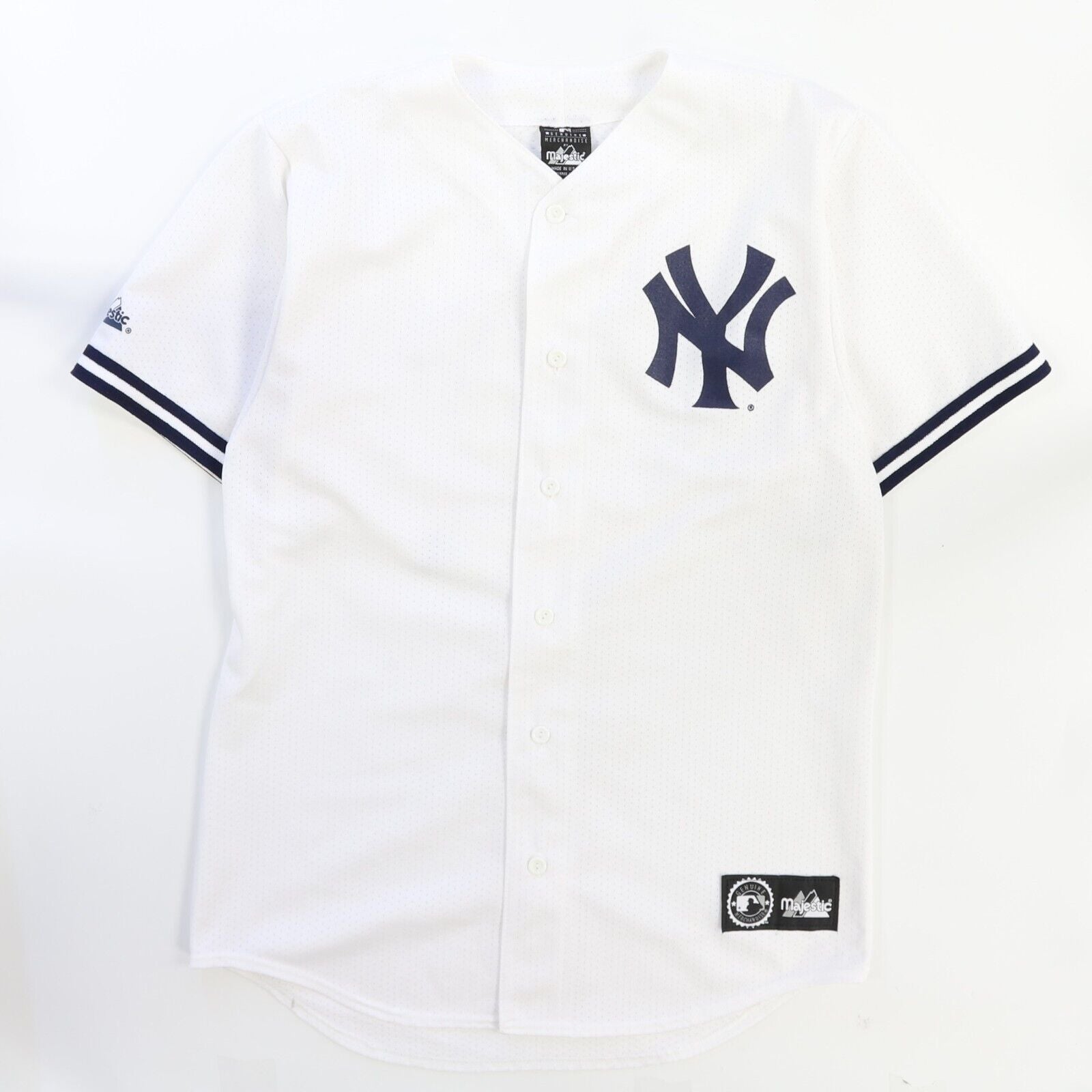 Vintage New York Yankees Derek Jeter Majestic Jersey Size Medium White Throwback Vault