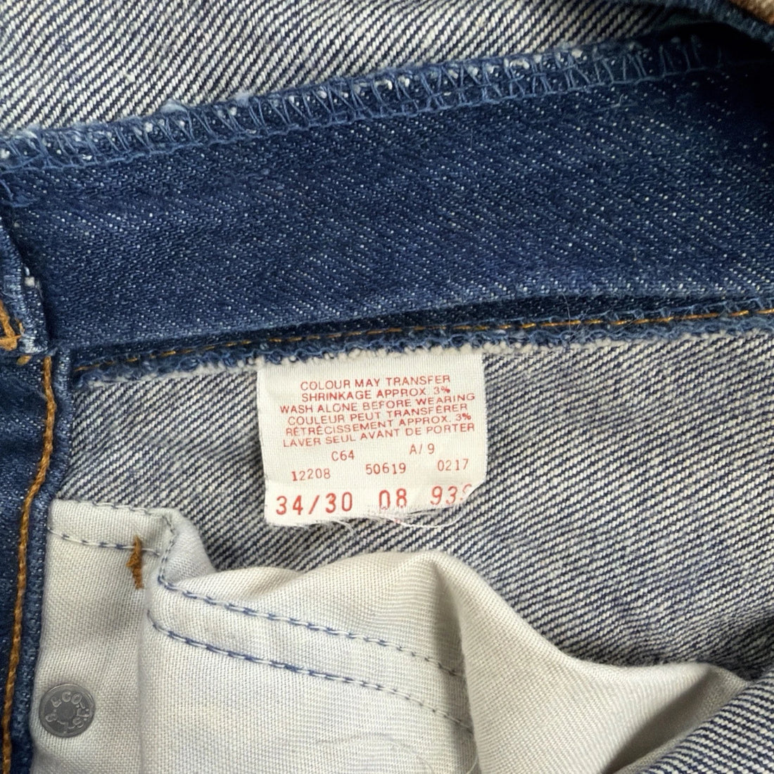 Vintage Levi Strauss & Co 619 Denim Jeans Pants 34 X 30 Orange Tab 50619 0217