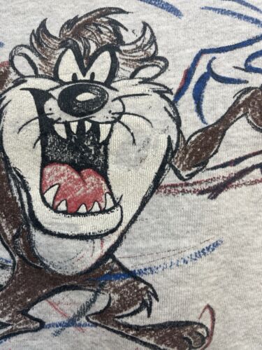 Vintage Taz On Edge Looney Tunes Crewneck Sweatshirt Size Medium 90s