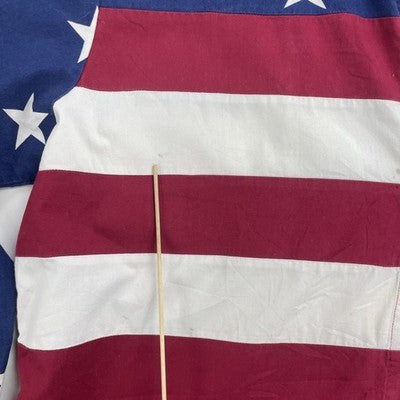 Vintage Wrangler Western USA Flag America Button Up Shirt Large All Over Print