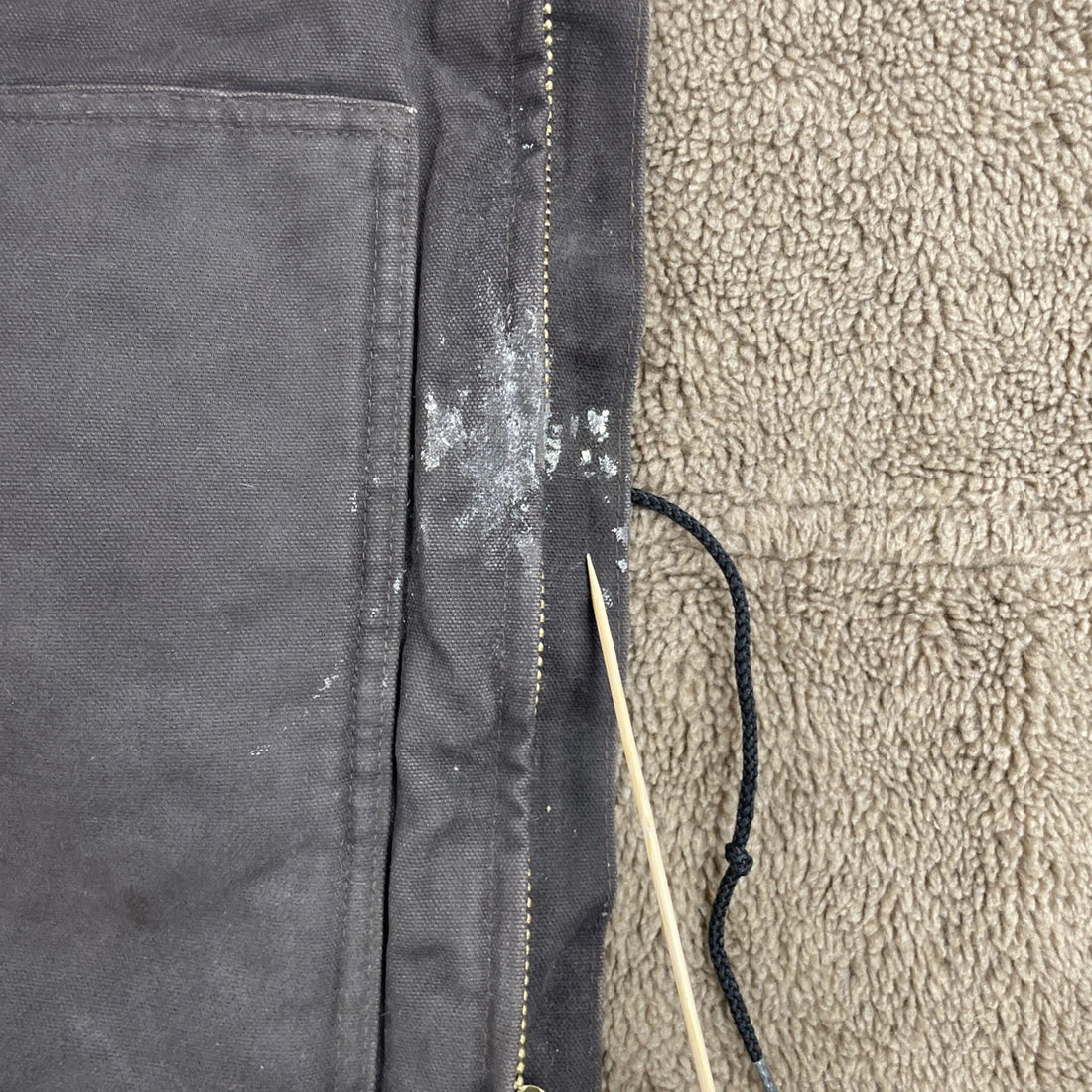 Carhartt Canvas Work Jacket Size XL Sherpa Lined C61 DKB