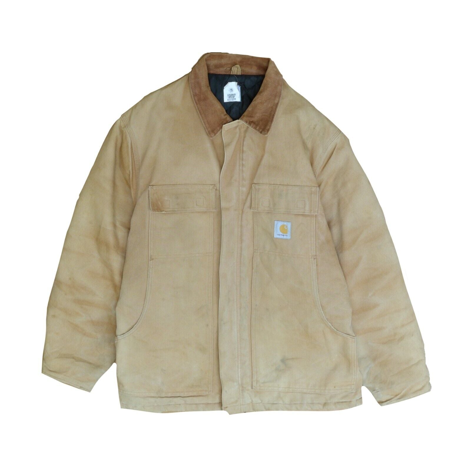 Vintage Carhartt Canvas Arctic Work Jacket Size 44 Brown Tan