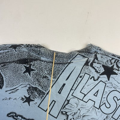 Vintage Alaskan Dog Sled T-Shirt Size XL All Over Print