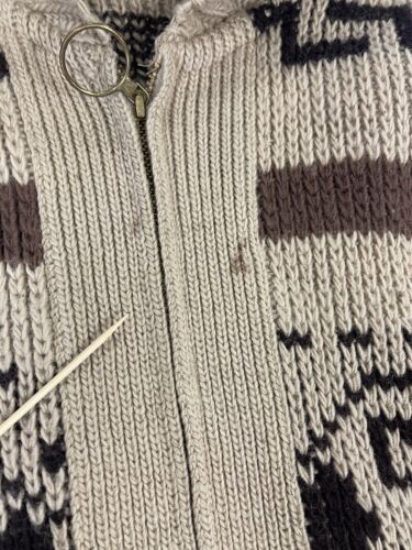 Vintage Pendleton High Grade Western Wear Wool Knit Cowichan Sweater Size Large