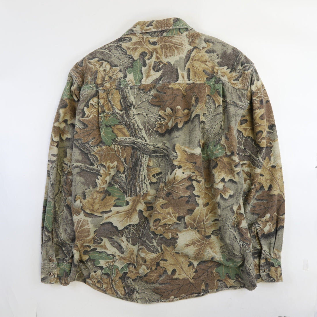 Vintage Rattlers Tree Leaf Camo Button Up Shirt Size XL