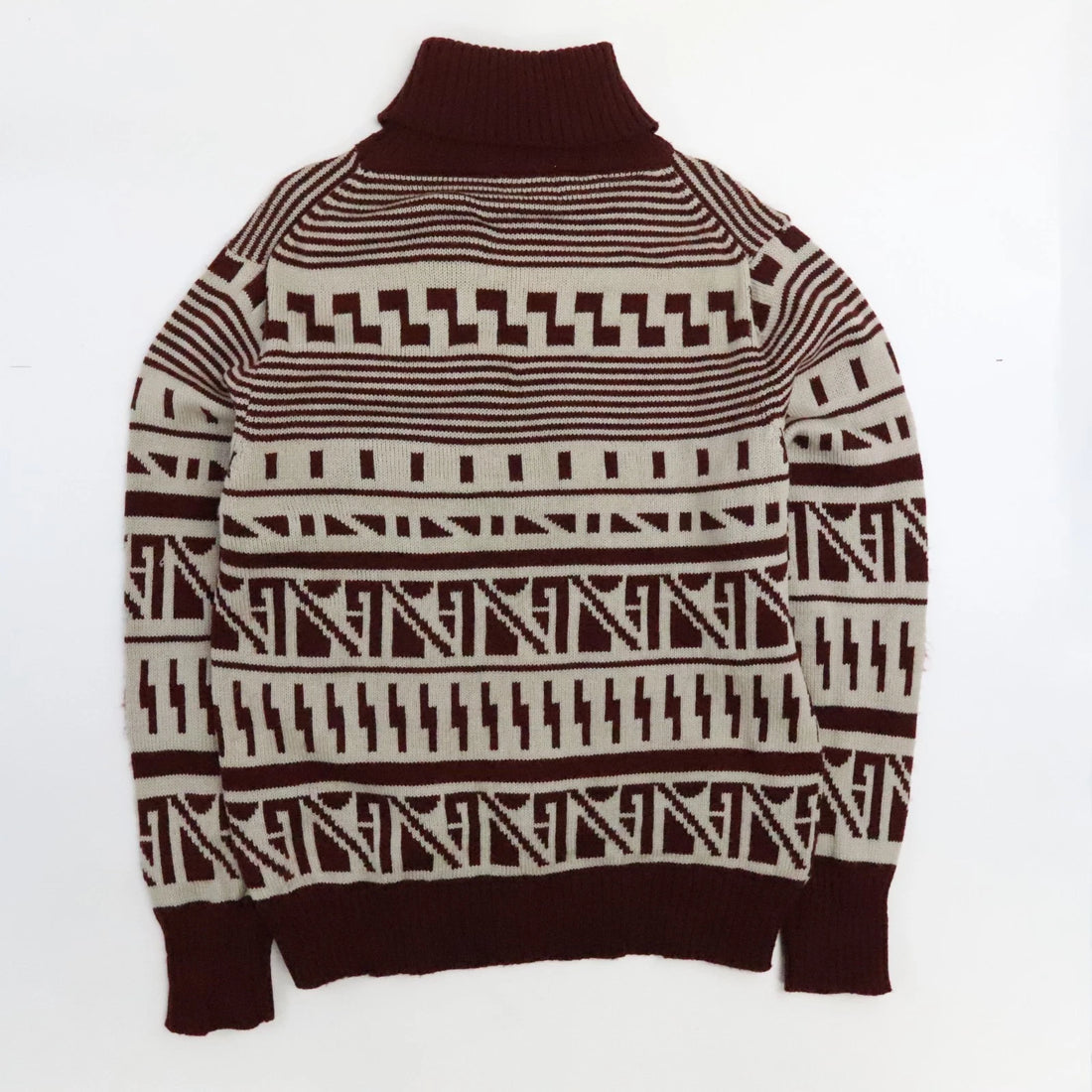 Vintage Prince Raphaelo Turtle Neck Knit Sweater Size Large Aztec Western
