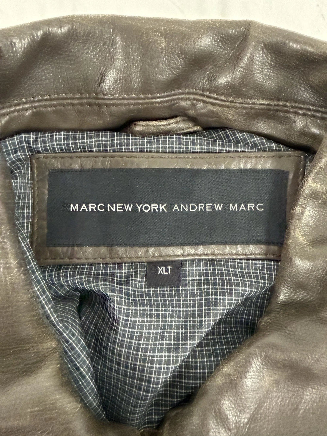 Andrew Marc New York Leather Coat Jacket Size XLT Brown