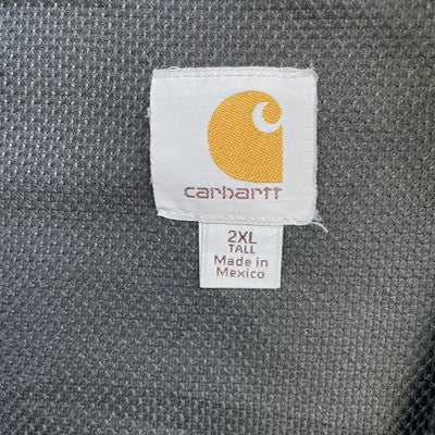 Vintage Carhartt Full Zip Sweatshirt Hoodie Size 2XL Tall Black Thermal Waffle