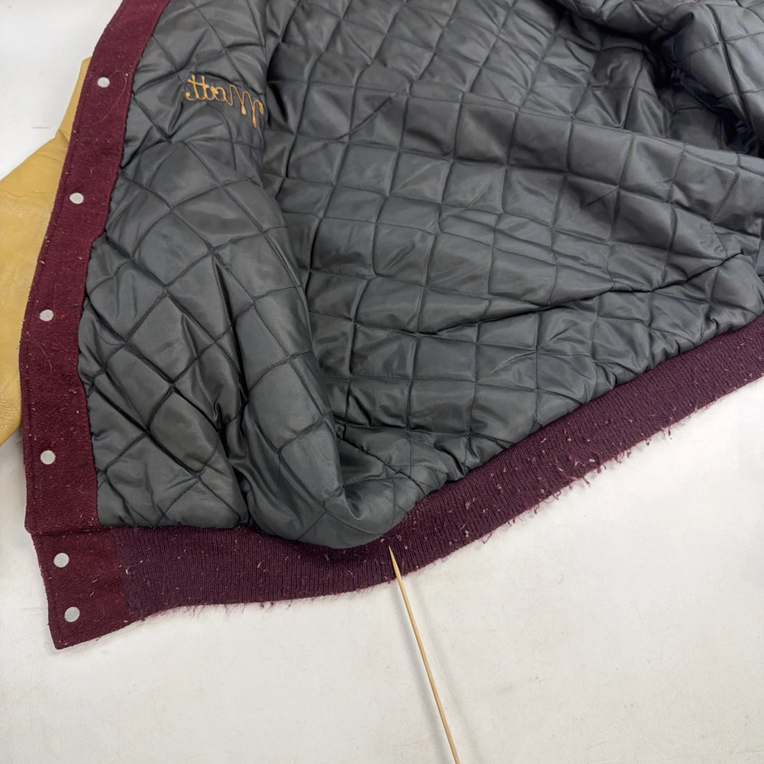 Vintage Butwin Leather Wool Varsity Jacket Size 48