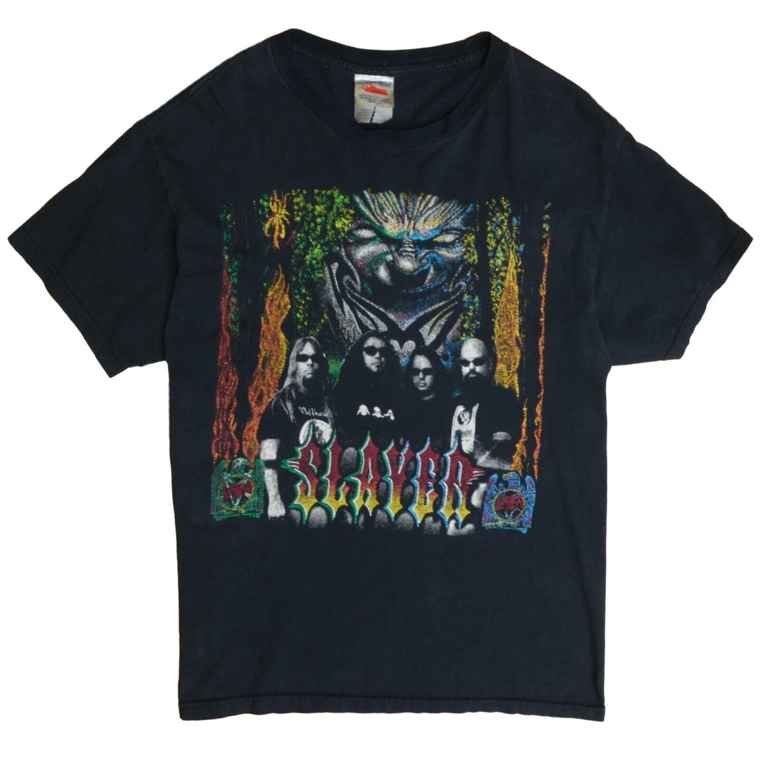 Vintage Slayer Tour T-Shirt Size Large Black Rock Band Tee