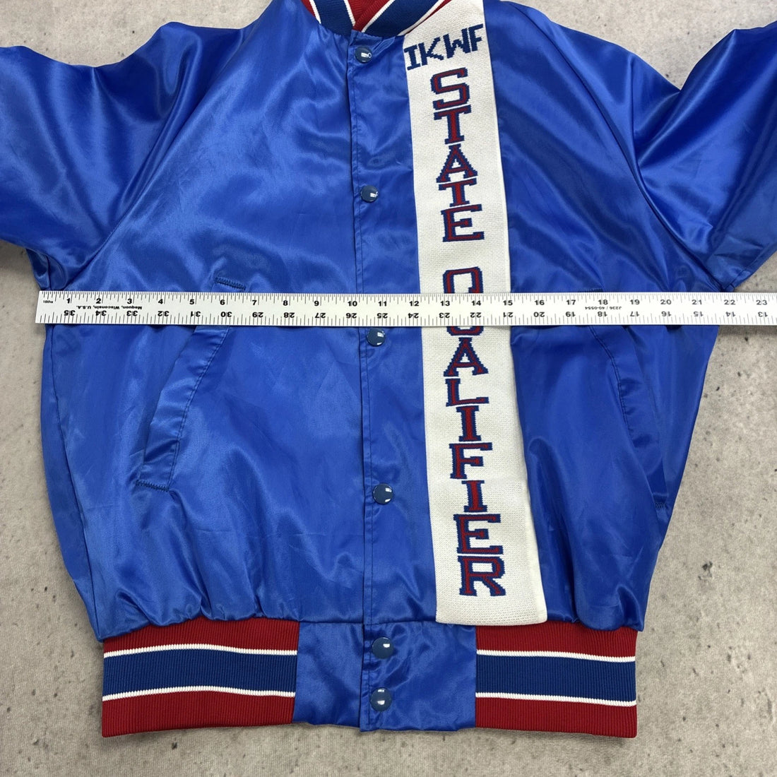 Vintage IKWF Wrestling State Qualifier Satin Bomber Jacket Small