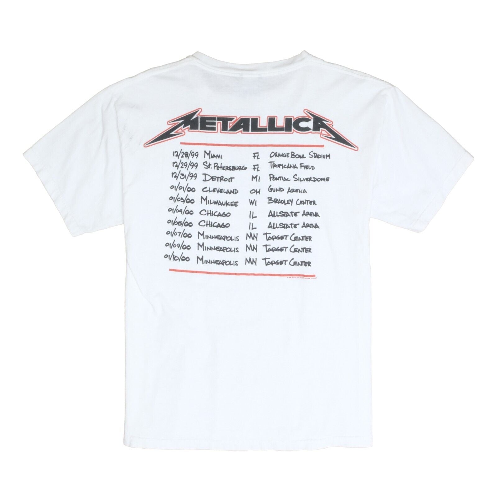Vintage Metallica Tour Squindo Giant T-Shirt Size Large Band Tee