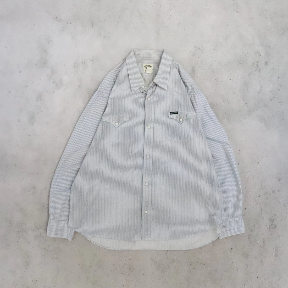 Vintage Polo Jeans Ralph Lauren Western Pearl Snap Shirt Size 2XL