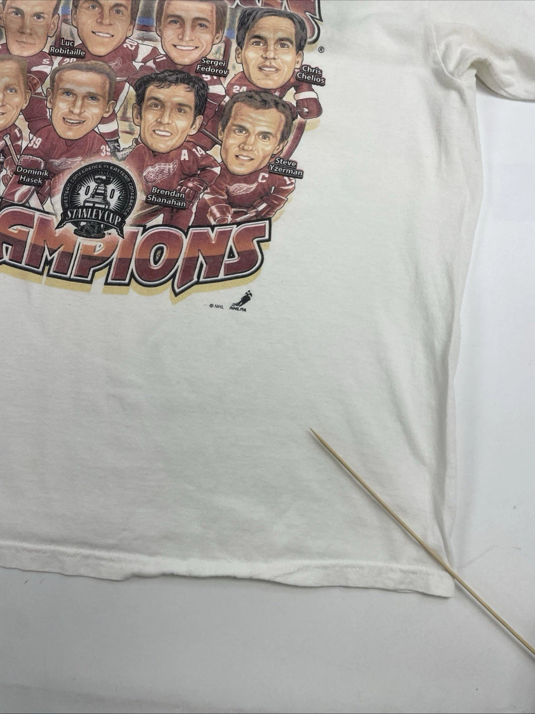 Vintage Detroit Red Wings Stanley Cup Champs Caricature T-Shirt Size Large NHL