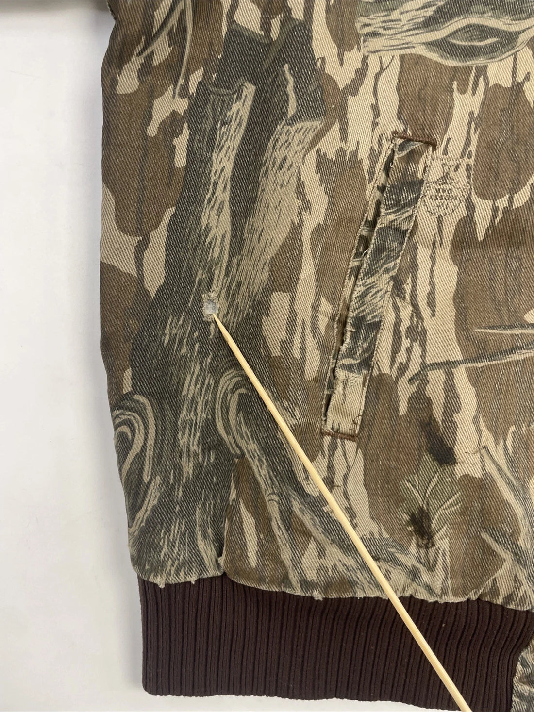 Vintage Mossy Oak Camo Bomber Jacket Size Large