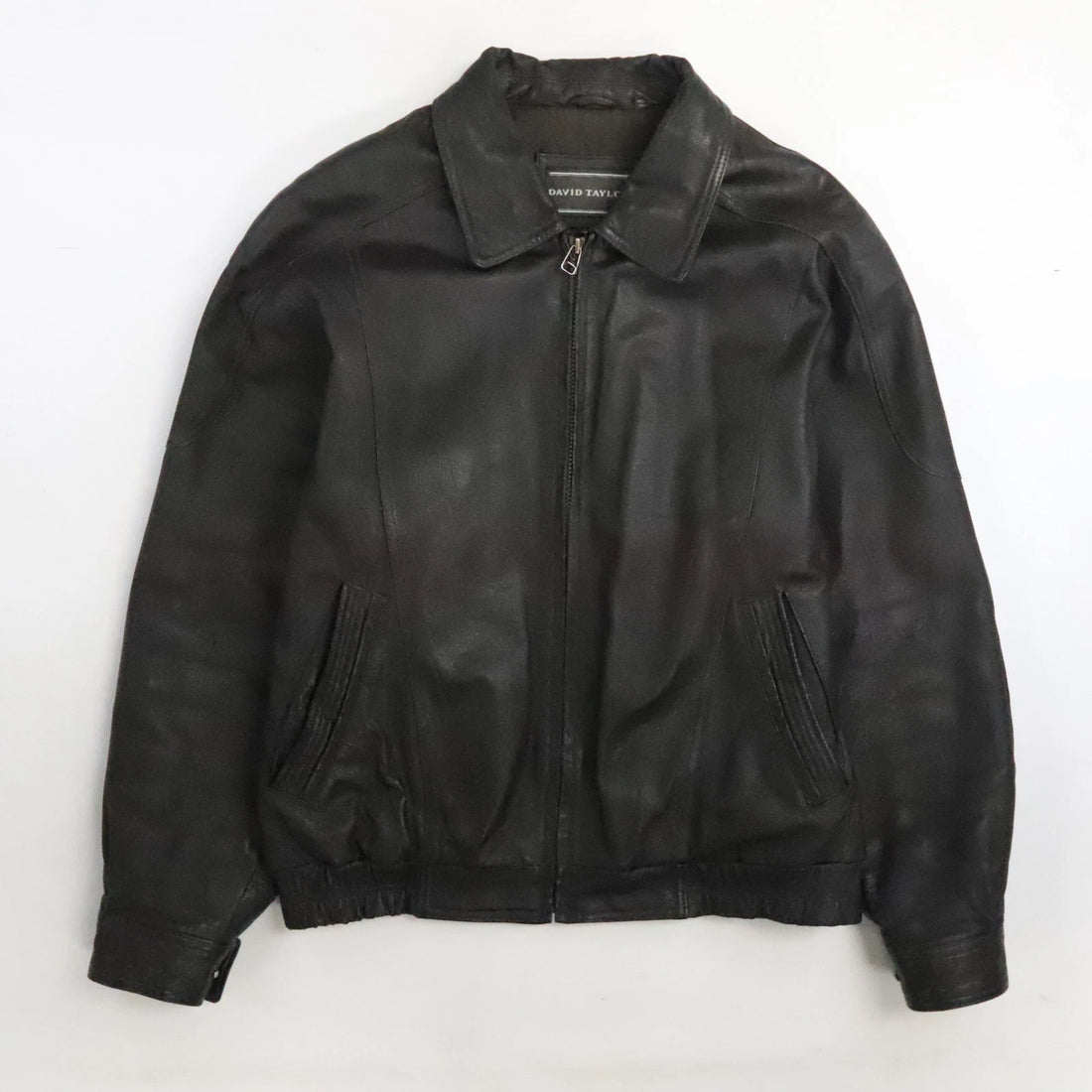 David Taylor Leather Bomber Jacket Size Medium