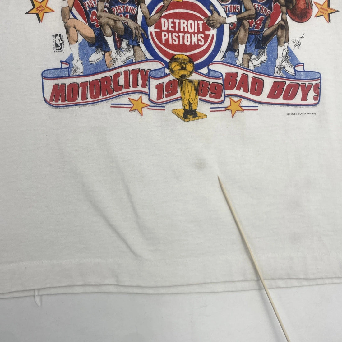 Vintage Detroit Pistons World Champs Caricature T-Shirt Large Bad Boys 1989 NBA