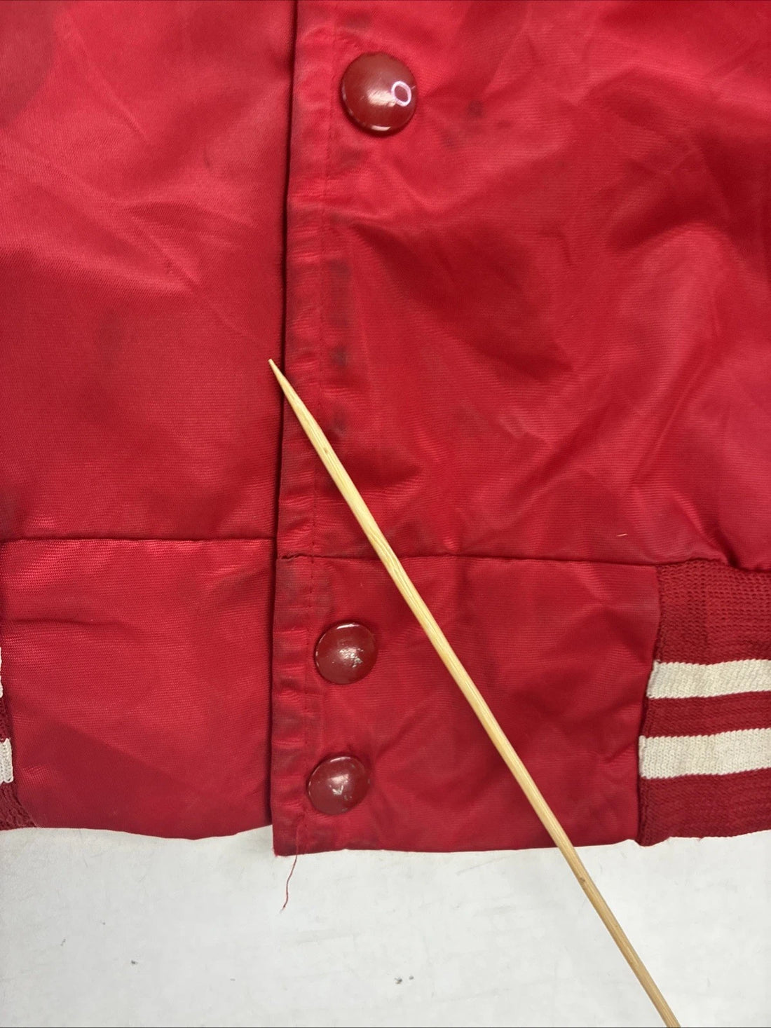 Vintage Detroit Red Wings Chalk Line Satin Bomber Jacket Size XL NHL