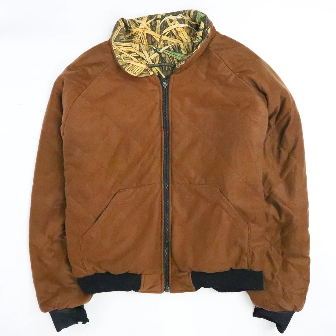 Vintage Herter's Skyline Camo Hunting Bomber Jacket Size XL Reversible
