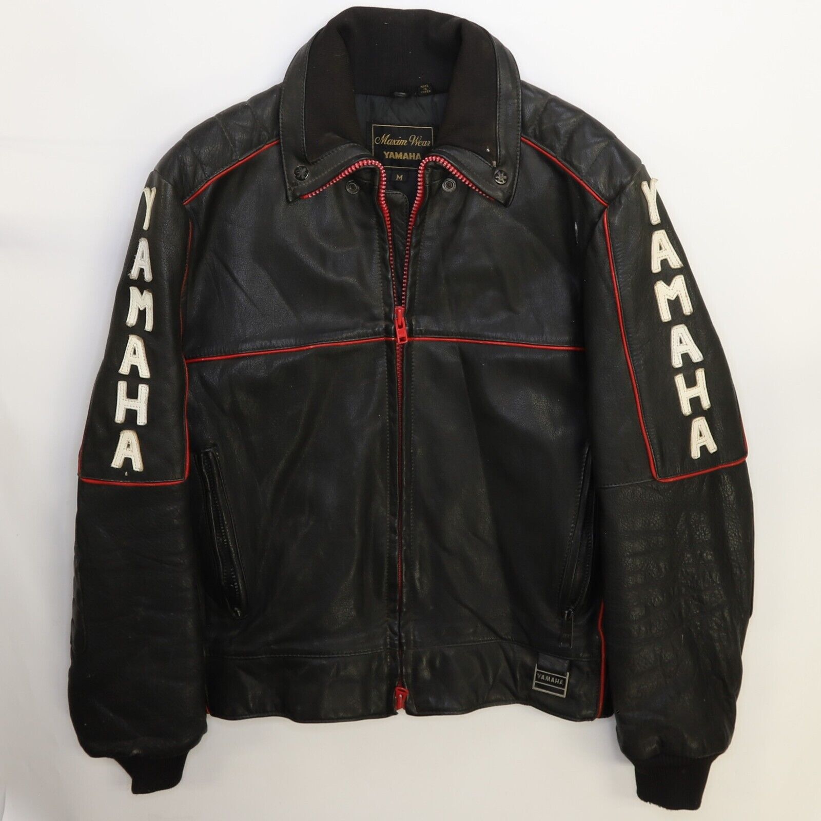 Vintage Yamaha Leather Jacket Size Medium Throwback Vault