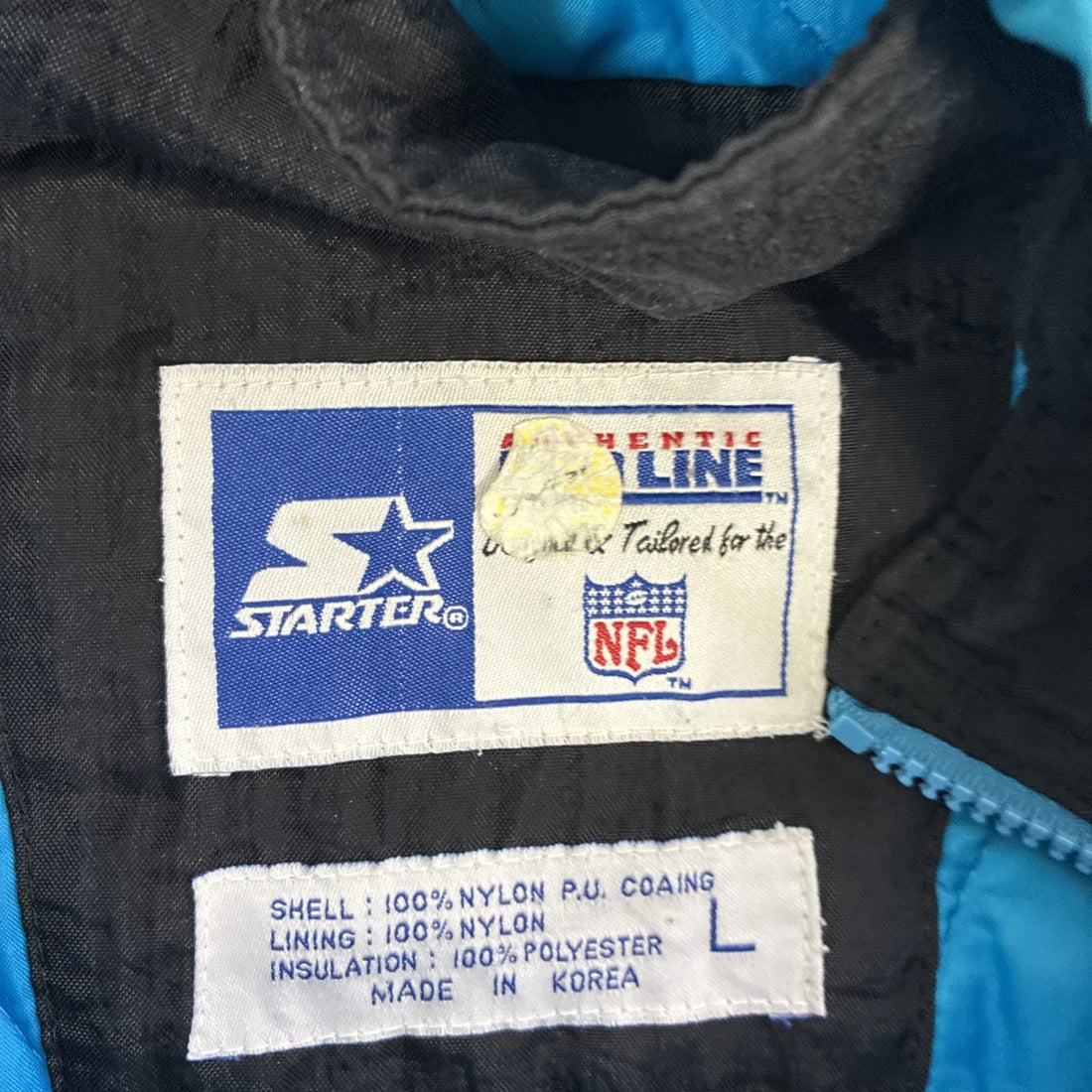 Carolina Panthers Starter Puffer Jacket Size Large Vintage 90s NFL