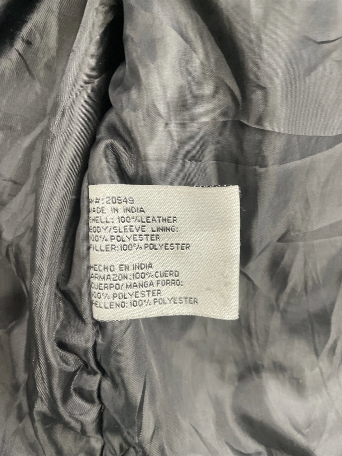 State Leather Bomber Jacket Size Large Black