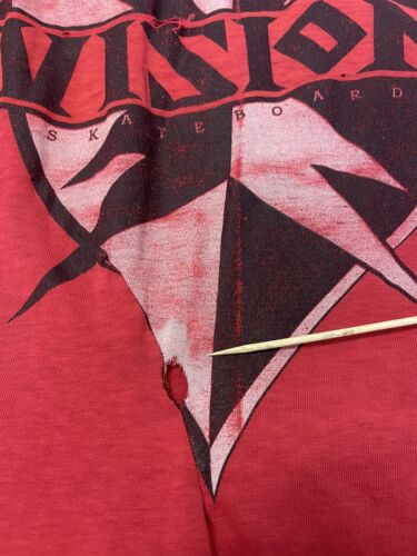 Vintage Vision Street Wear Skateboards T-Shirt Size Medium Red Skate