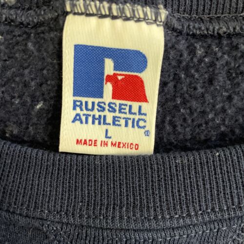 Vintage Russell Athletic Blank Crewneck Sweatshirt Size Large Blue