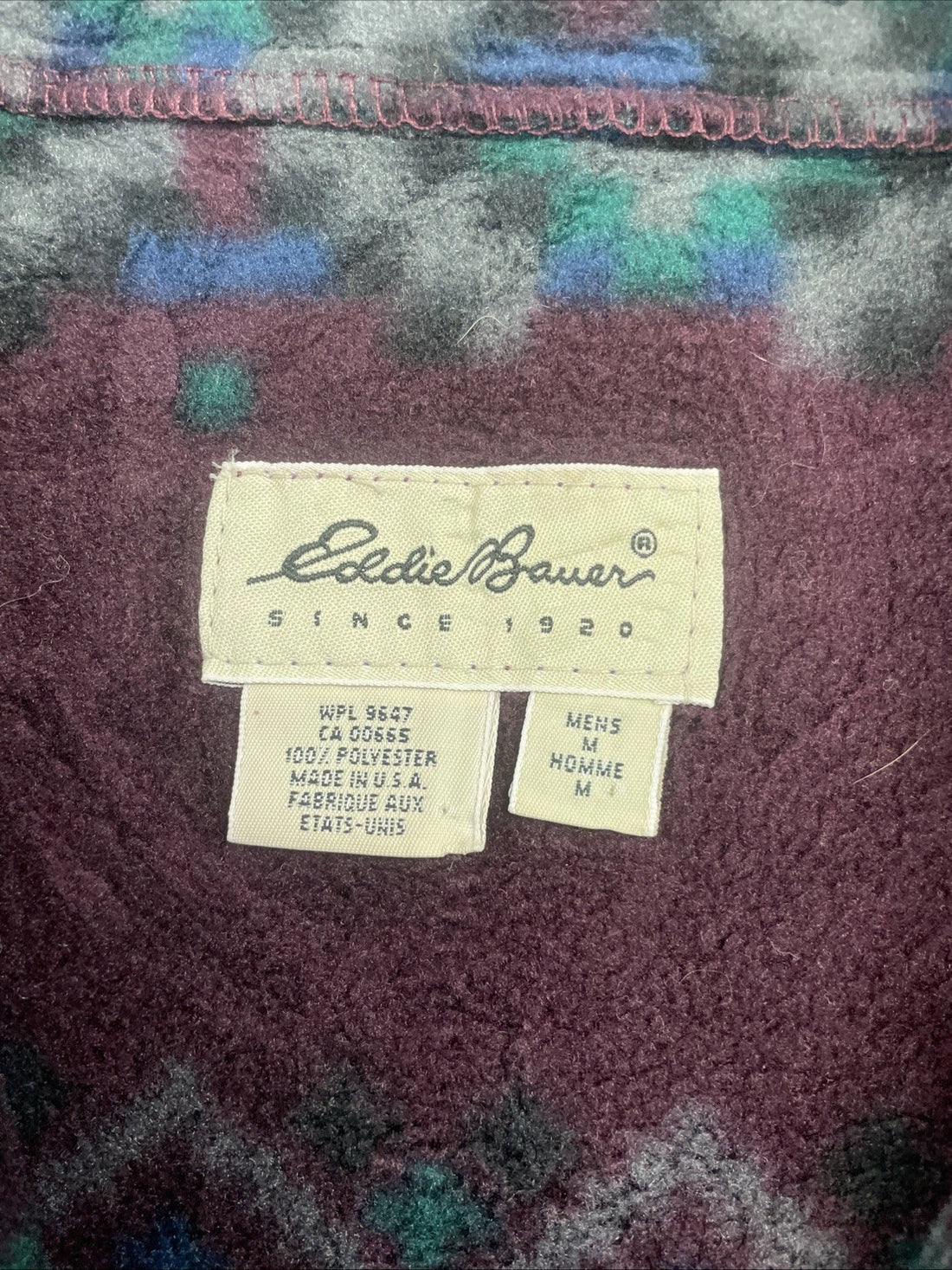 Vintage Eddie Bauer 1/2 Zip Fleece Jacket Size Medium