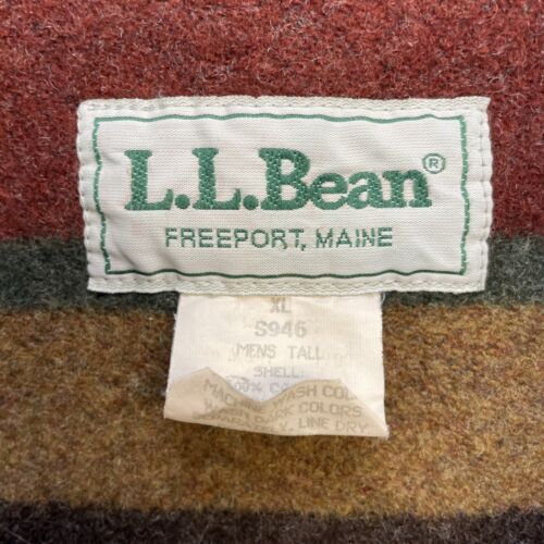 Vintage L.L. Bean Denim Jacket Size XL Tall Wool Lined