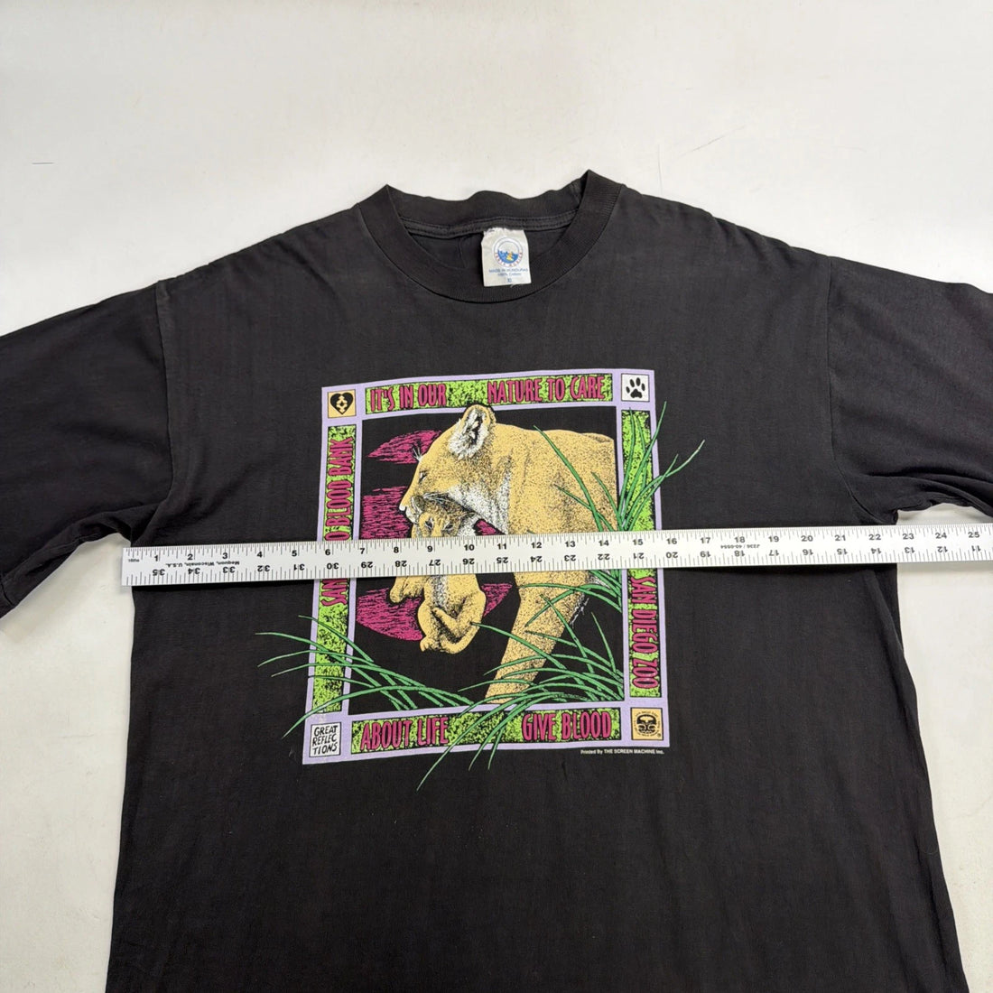 Vintage Lion San Diego Zoo T-Shirt Size XL Animals Nature 90s