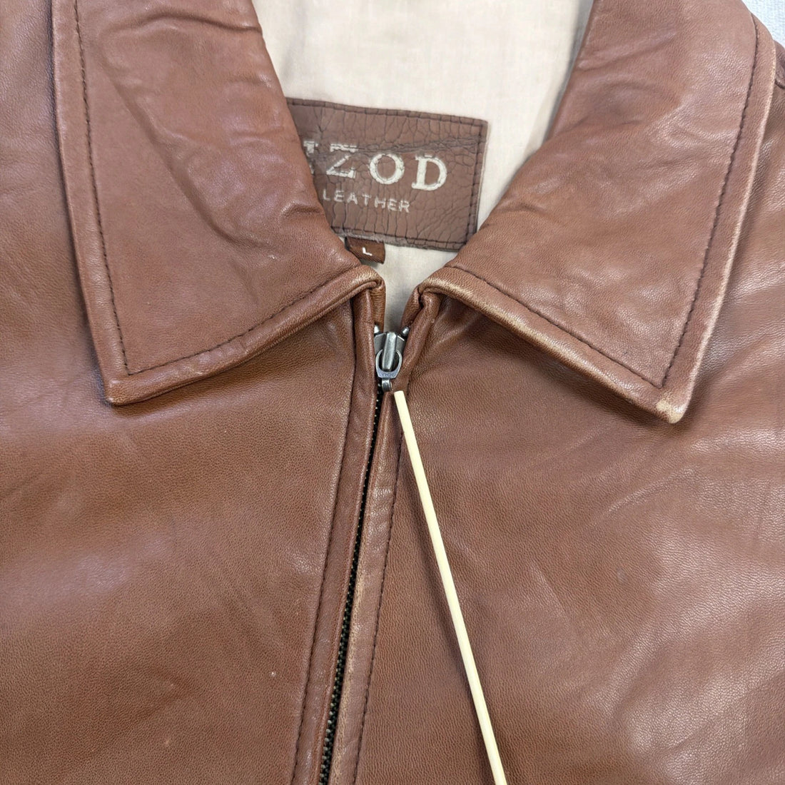 Vintage Izod Leather Bomber Jacket Size Large