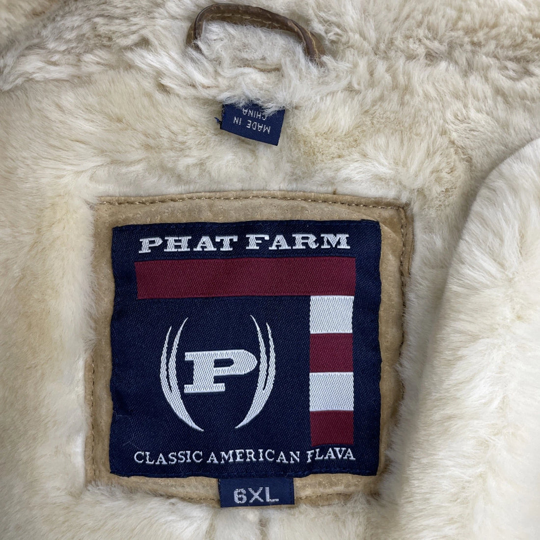 Vintage Phat Farm Suede Coat Jacket Size 6XL Faux Fur Y2K