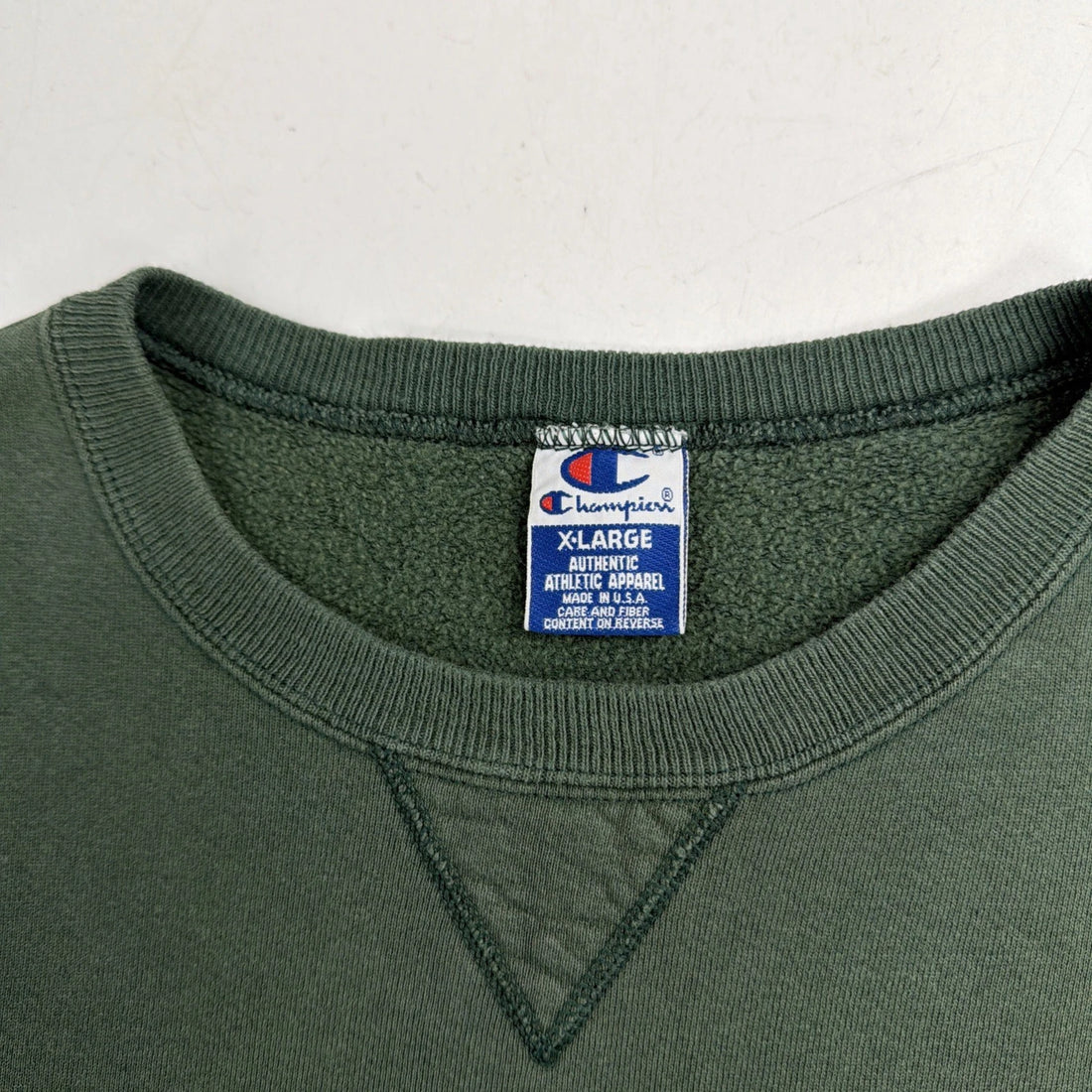 Vintage Champion Spell Out Crewneck Sweatshirt Size XL Green 90s