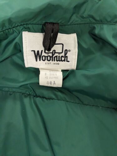 Vintage Woolrich Puffer Vest Jacket Size XL Green Down Insulated