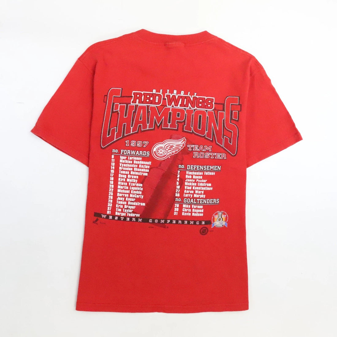 Vintage Detroit Red Wings Stanley Cup Champs T-Shirt Size Medium 1997 90s NHL