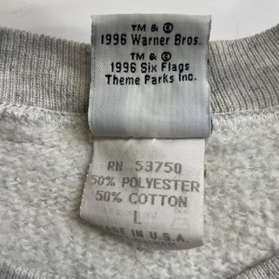 Vintage Looney Tunes Six Flags Crewneck Sweatshirt Size Large 1996 90s