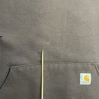Carhartt Sweatshirt Hoodie Size Small Brown Sleeve Spell Out