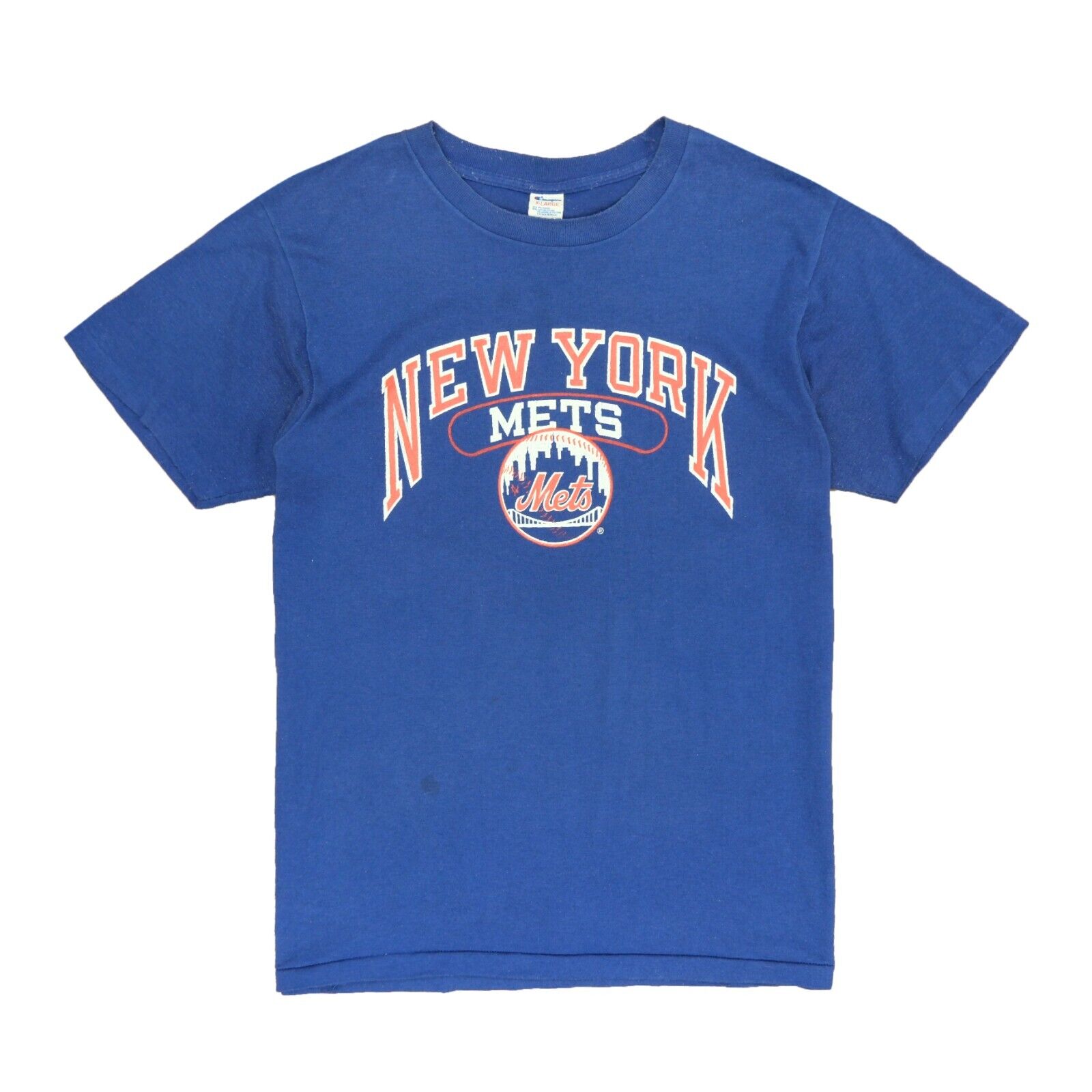 Vintage New York Mets Champion T-Shirt Size XL Blue 80s MLB